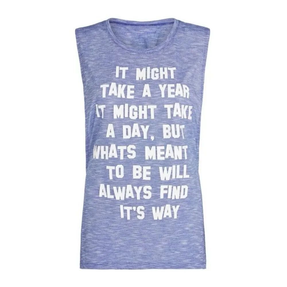 Lorna Jane Meant to Be Muscle Tank in Heathered Blue Size Medium